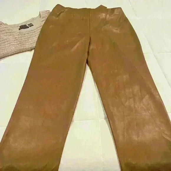 Carol Wren Ladies Vegan Leather Pants Size 10 Super Cute Comfy Lightweight Fun - Picture 4 of 5